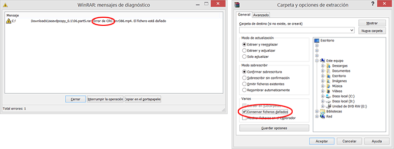 3 soluzioni per errore CRC nei file rar