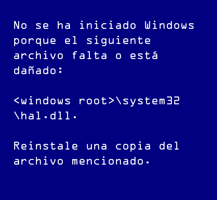 Fix hal.dll se mancante o danneggiato in Windows XP
