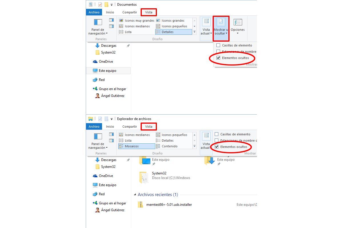 Voir les fichiers cachés dans Windows 10