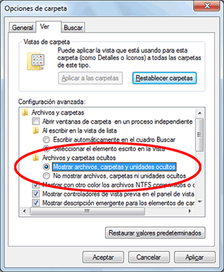 Siehe versteckte Dateien in Windows 7, XP oder Vista