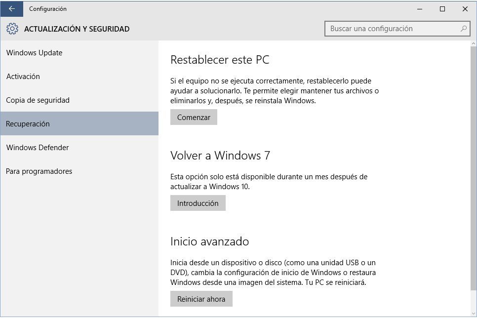 Revenir à Windows 7, 8 ou 8.1 à partir de Windows 10