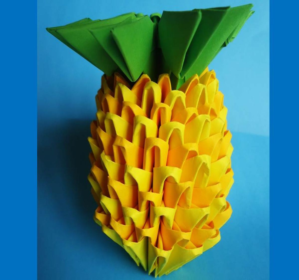 Étapes pour faire un ananas en origami en 3D