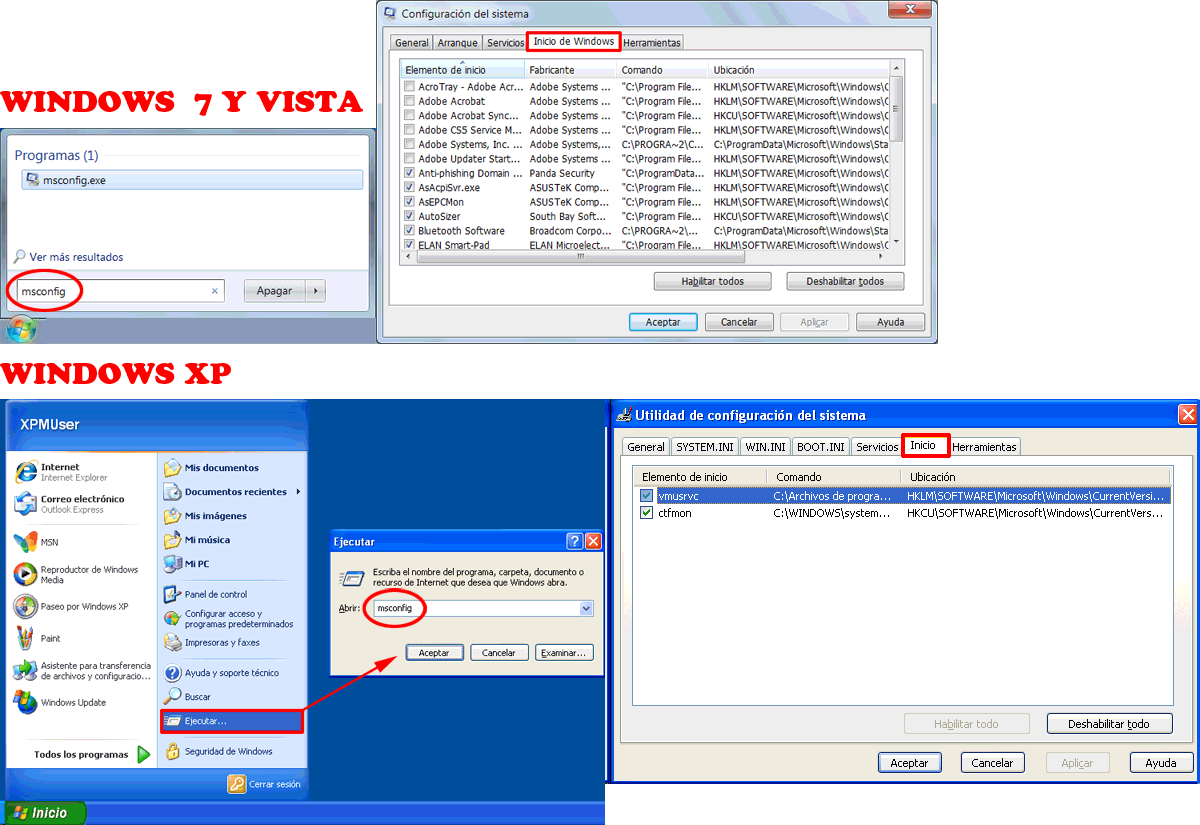 Rimuovi i programmi che iniziano con Windows 7, XP o Vista